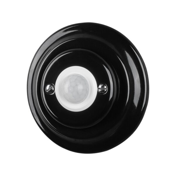 Lightstock Retro Unterputz-Bewegungsmelder aus Porzellan, Schwarz