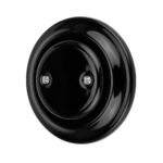 Lightstock Retro Unterputz-Blindabdeckung aus Porzellan, Schwarz