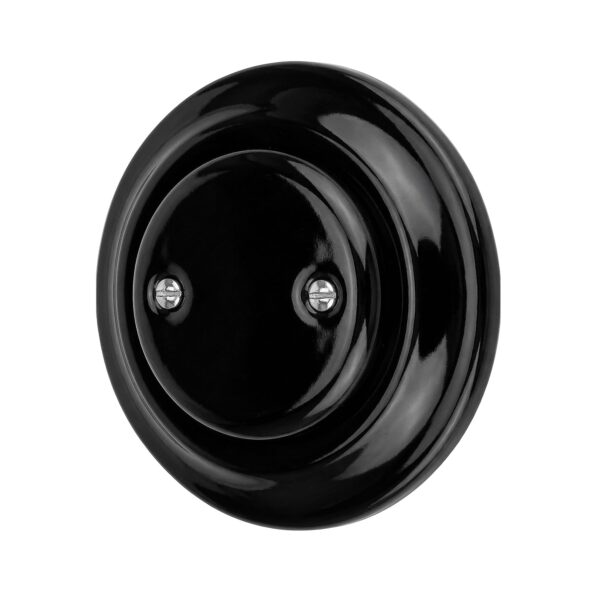 Lightstock Retro Unterputz-Blindabdeckung aus Porzellan, Schwarz