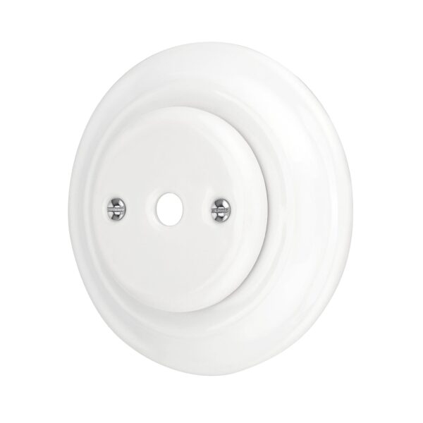 Lightstock Retro Unterputz-Kabelauslass aus Porzellan, Weiß