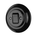 Lightstock Retro Unterputz Porzellan Kreuzschalter (1-Fach, 3-Wege), Schwarz