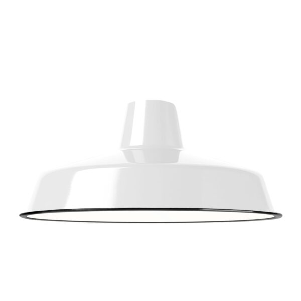 Einfacher Emaille Lampenschirm 36cm, Weiß