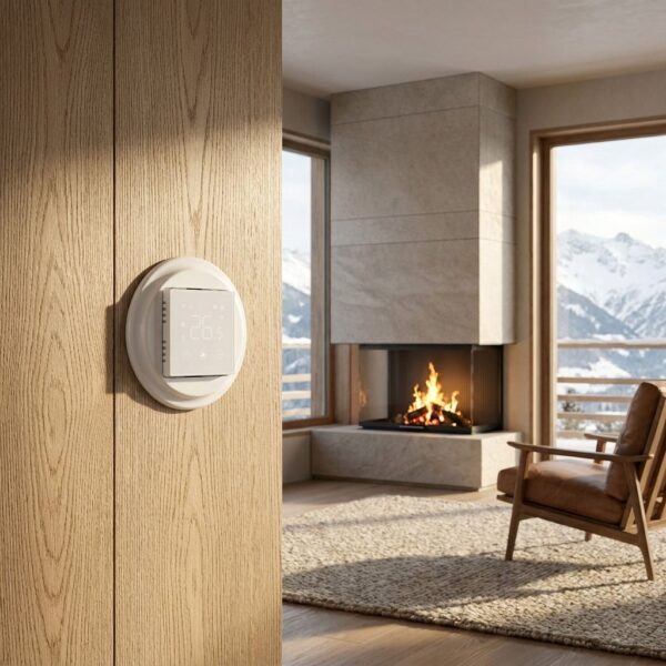 Lightstock Retro Digitaler Unterputz-Raumthermostat aus Porzellan, Weiß 3