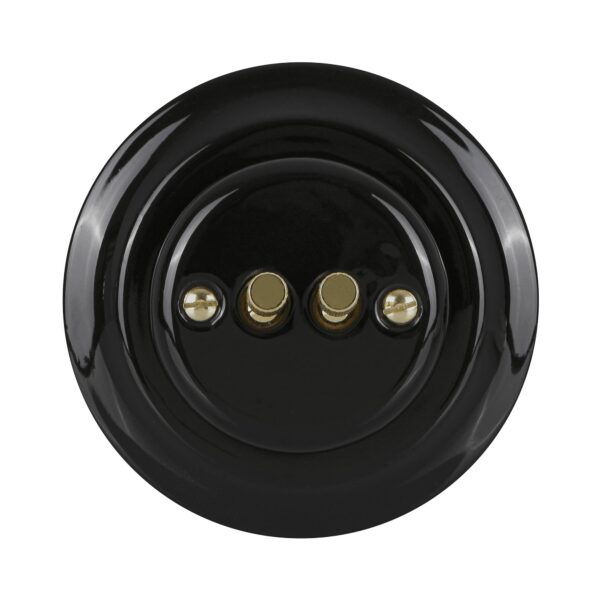 Lightstock Design Unterputz-Serienschalter aus Porzellan mit Messing-Kippschalter, 2-Fach, 2-Wege, Schwarz 2