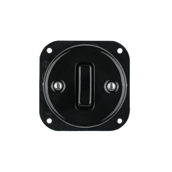 Lightstock Retro Tastereinsatz aus Porzellan, 1-Fach, 1-Wege, Schwarz
