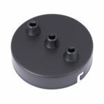 3-Fach Lampen Baldachin aus eisen 100x24mm mit 3 Kabelauslässen schwarz inkl. zugentlastung aus Kunststoff