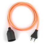 Textilkabel Pendellampe Fuchsia-Pink, Textilkabel mit Lampenfassung aus Thermoplast und Eurostecker