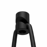 Aufputz-Kabelhalter für Textilkabel, Affenschaukel, Decken- und Wandpin, Schwarz mit Textilkabel