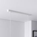 Baldachin lang für Lampe Rechteckig, Abzweigdose mit 2 Kabelauslässen - Weiß ideal für Esstisch