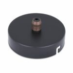 Deckenbaldachin aus eisen 100x24mm schwarz inkl. zugentlastung aus Messing Old English