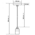 Dimensionen für Pendelleuchte Vintage Mill Deckenbaldachin Textilkabel und Lampenfassung 0.5 meter
