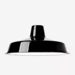 Einfacher Emaille Lampenschirm 36cm, Schwarz