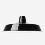 Einfacher Emaille Lampenschirm 46cm, Schwarz