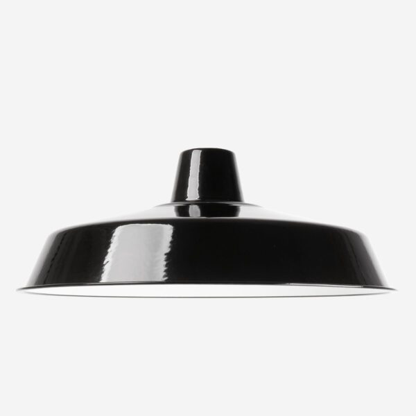 Einfacher Emaille Lampenschirm 46cm, Schwarz