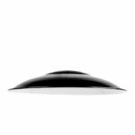 Flacher Emaille Lampenschirm 35cm, Schwarz