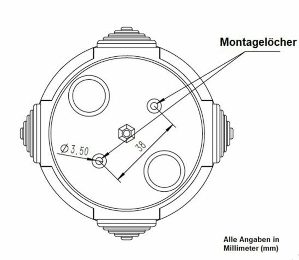 Große Verteilerdose aus Porzellan, dekorative Abzweigdose, drawing