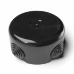 Große Verteilerdose aus Porzellan, dekorative Abzweigdose, Schwarz