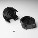 Große Verteilerdose aus Porzellan, dekorative Abzweigdose, Schwarz Innenansicht