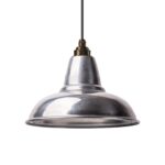 Industrielampe Vintage Relight Alumo Rohaluminium mit Textilkabel Schwarz und Fassung Old English