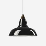 Industrielampe Vintage Relight Newton Schwarz mit Textilkabel Schwarz und Fassung Old English