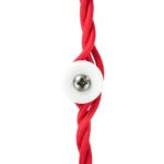 Isolator aus Porzellan Weiß glasiert, Aufputz-Kabelhalter mit verseilt textilkabel rot