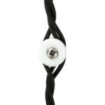 Isolator aus Porzellan Weiß glasiert, Aufputz-Kabelhalter mit verseilt textilkabel schwarz