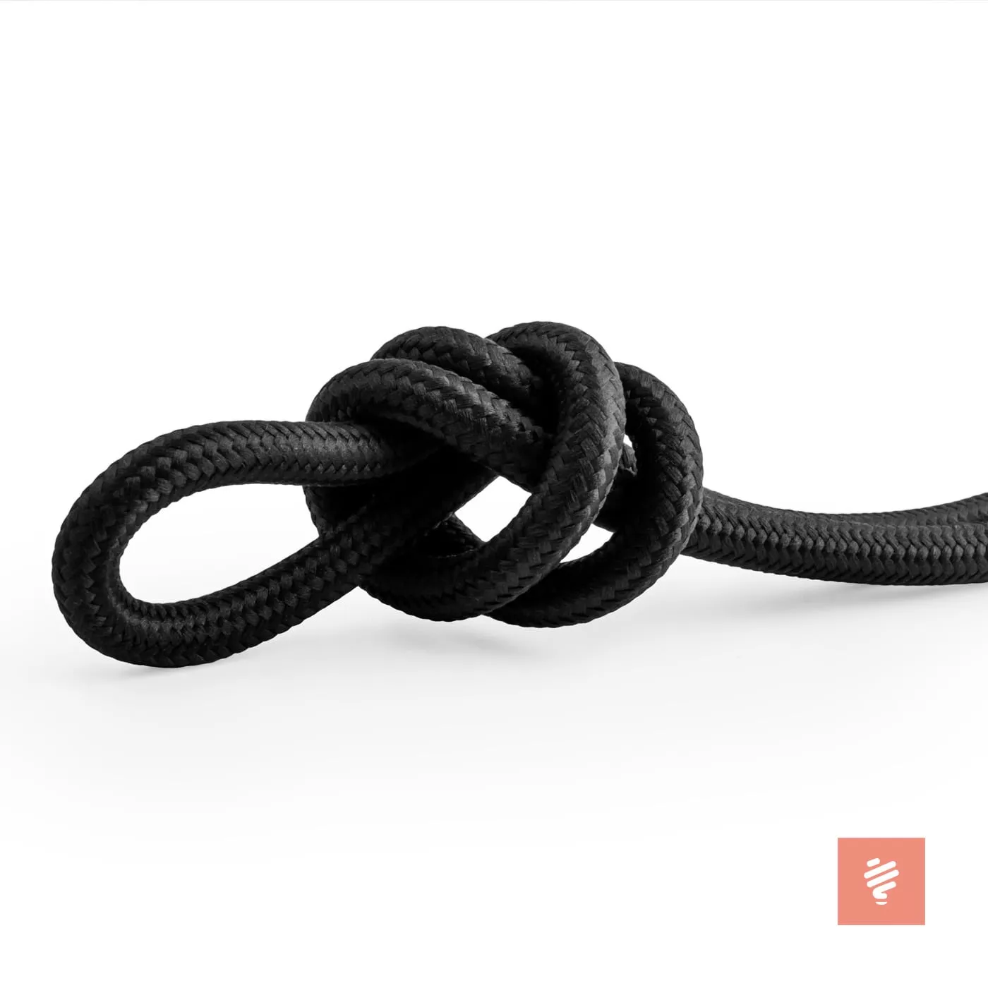 Knoten aus Textilkabel, Schwarz