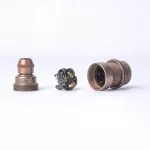 Komponenten für Vintage Gewindemantel 1 Gewindering Lampenfassung E14 aus Messing Old English Finish