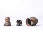 Komponenten für Vintage Gewindemantel 2 Gewindering Lampenfassung E14 aus Messing Old English Finish