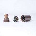 Komponenten für Vintage Glattmantel Lampenfassung E14 aus Messing Old English Finish