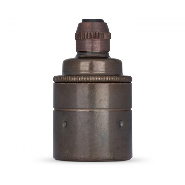 Lampenfassung E27 Vintage Messing Old English für Elektrokabel oder Textilkabel