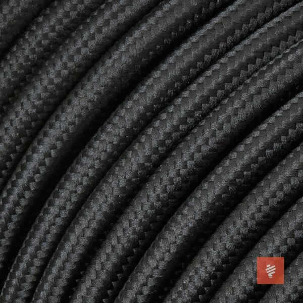 Textilkabel 3 adrig (dreiadrig) Schwarz für Lampe als Lampenkabel - (3x0.75mm)