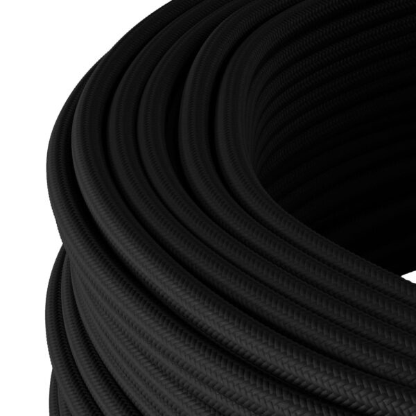 Textilkabel Stapel 2-adrig oder 3-adrig für Lampen oder Aufputz Elektroinstallation Schwarz
